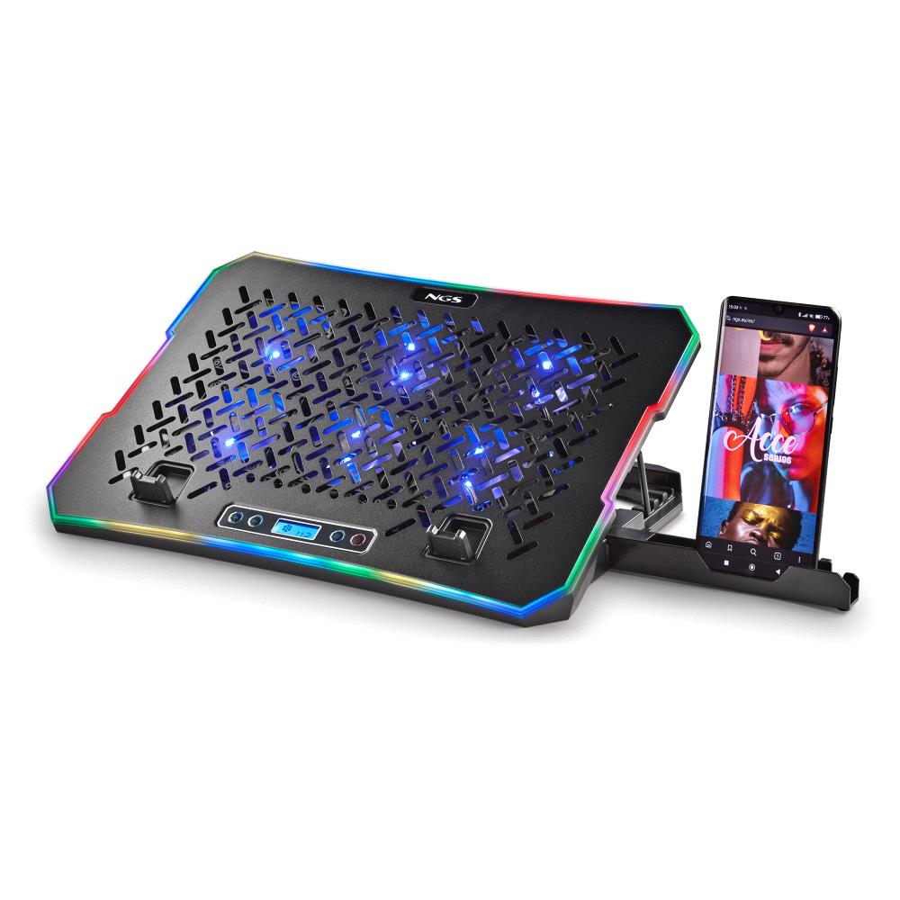 SOPORTE DE REFRIGERACION PARA PORTATIL HERO NEGRO RGB NGS