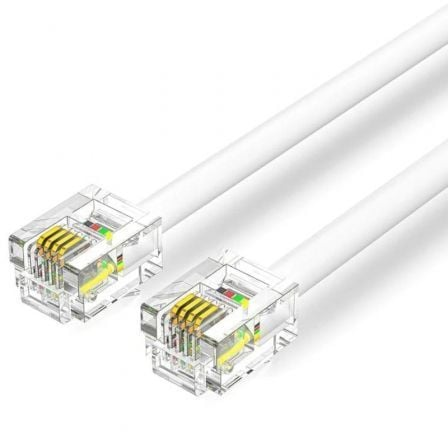 CABLE DE TELEFONO 6P4C BLANCO 5 M VENTION