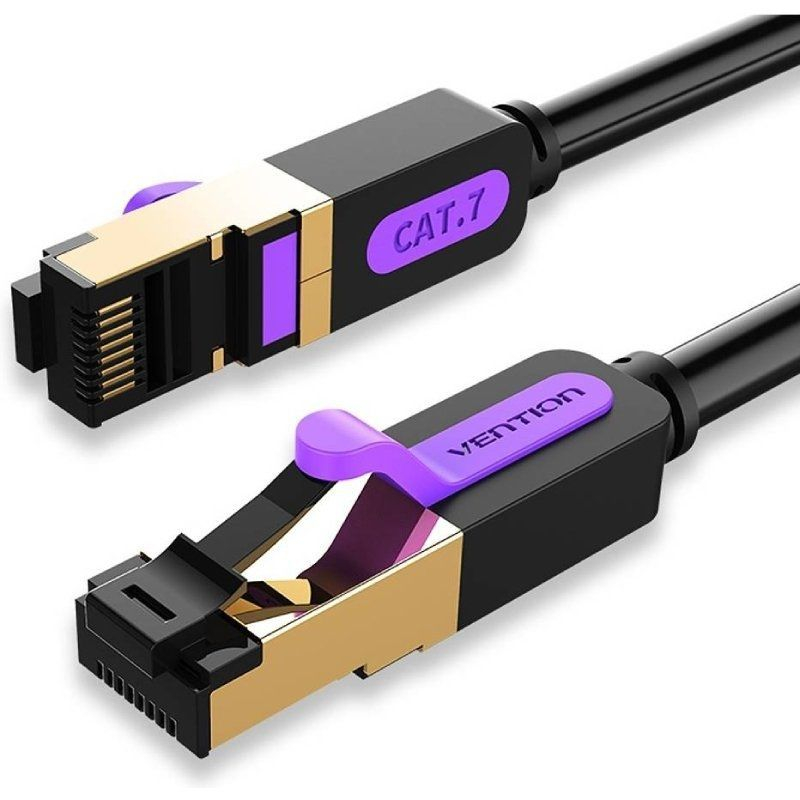 CABLE DE RED LATIGUILLO RJ45 CAT.7 SFTP AWG28 15 M NEGRO VENTION