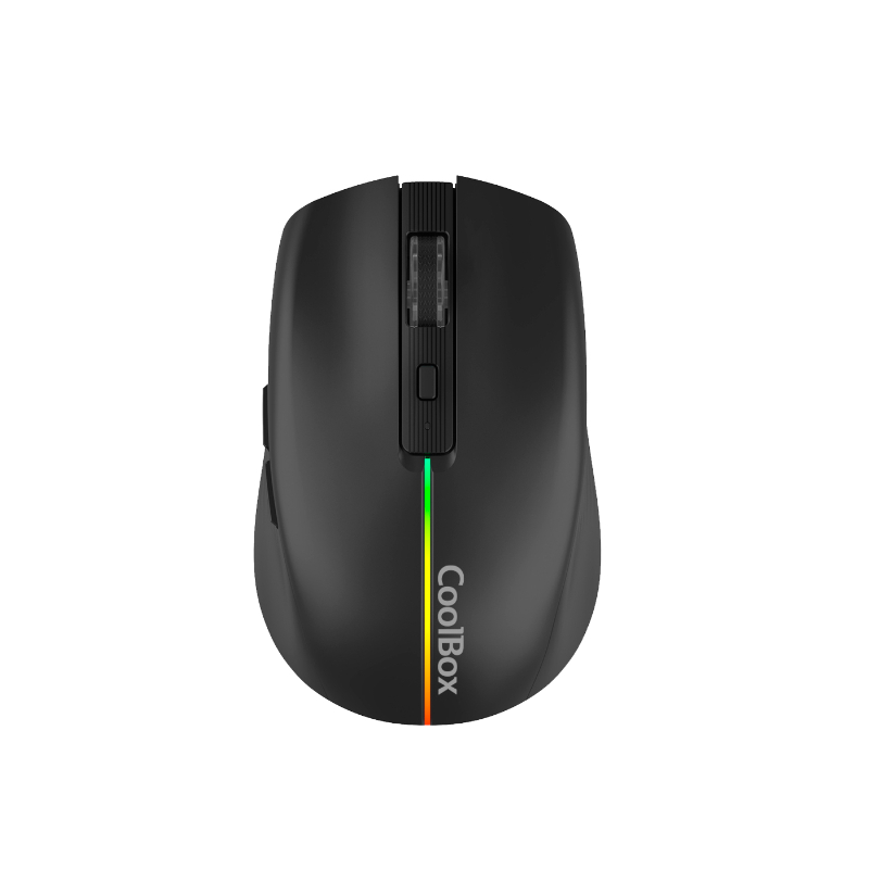 RATON GAMING OPTICO WIRELESS RECARGABLE W01 RGB NEGRO COOLBOX