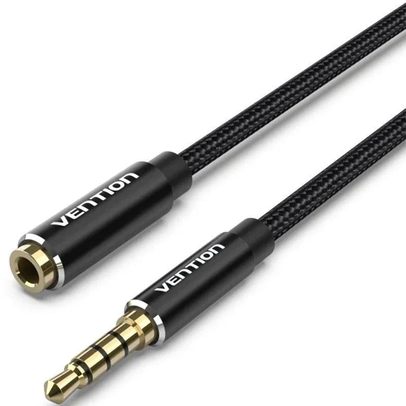 CABLE AUDIO ESTEREO JACK 3.5/M JACK 3.5/H 0.50 M NEGRO VENTION