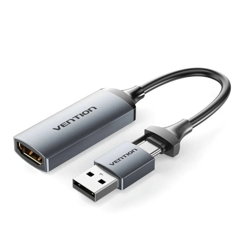 CONVERSOR HDMI 4K/USB-A A USB-C 0.10 M NEGRO VENTION