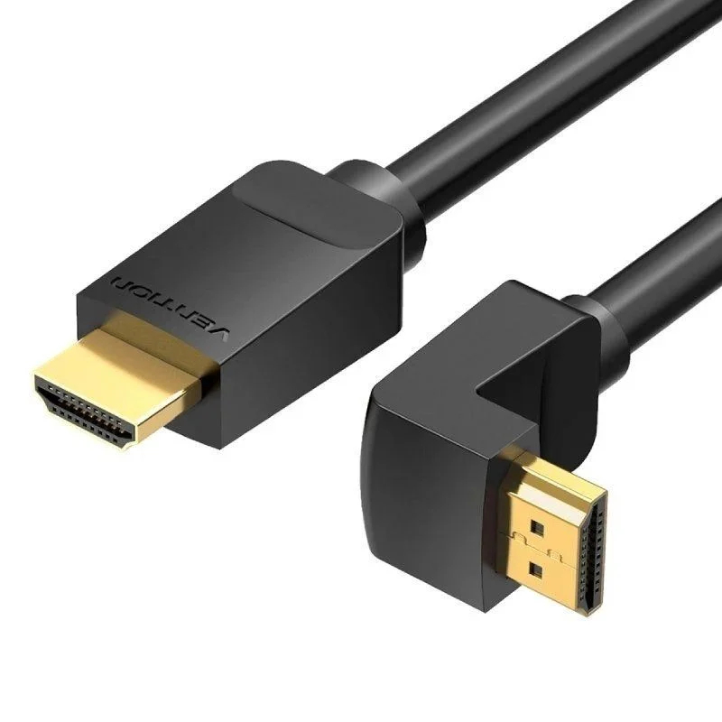 CABLE HDMI V2.0 4K M-M ACODADO 90º 2 M NEGRO VENTION