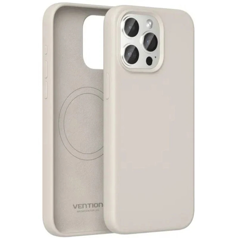 FUNDA SILICONA MAGSAFE IPHONE 15 GRIS GRAVA VENTION