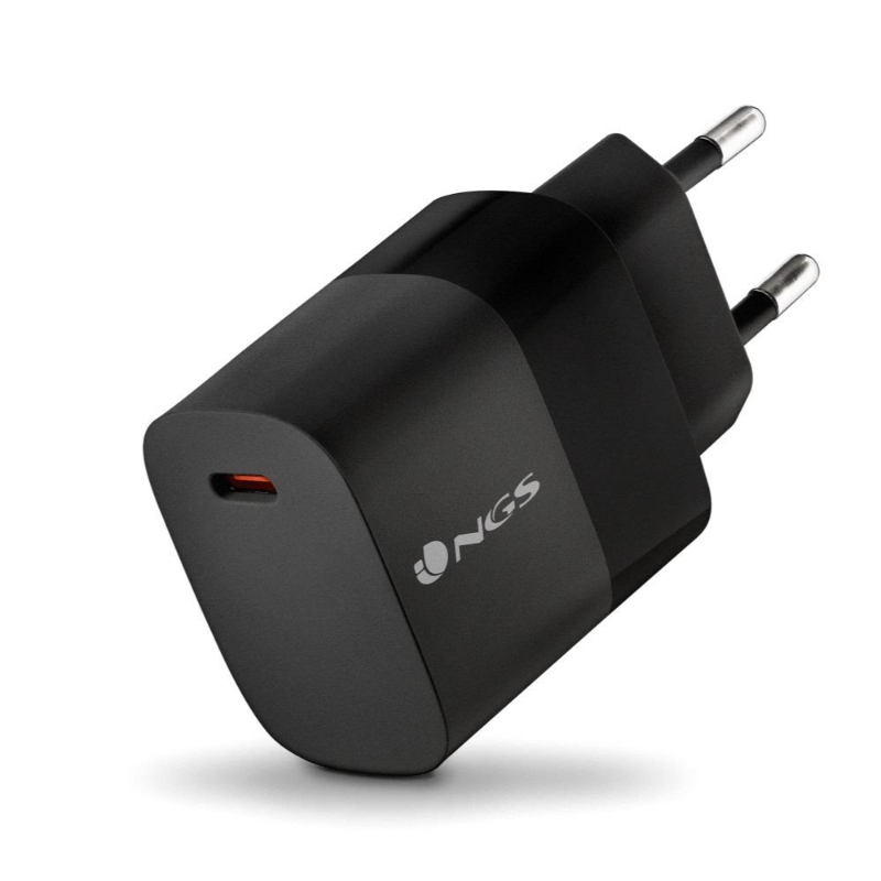 CARGADOR PARED GaN2 USB-C 20W NEGRO NGS