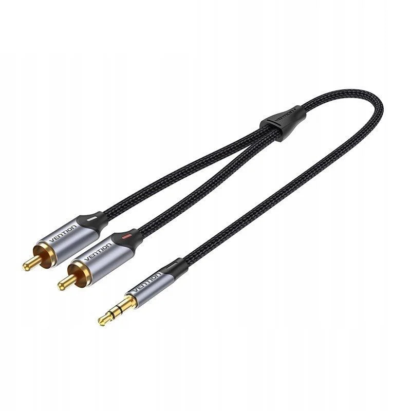 CABLE AUDIO ESTEREO JACK 3.5/M 2xRCA/M 8 M GRIS VENTION