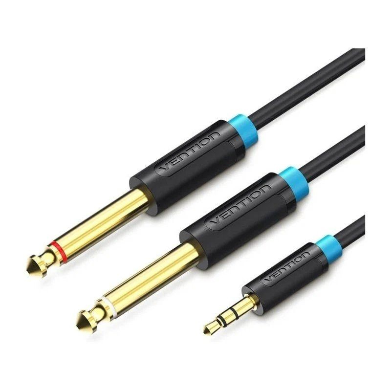 CABLE AUDIO ESTEREO JACK 3.5/M 2xJACK 6.5/M 1 M NEGRO VENTION