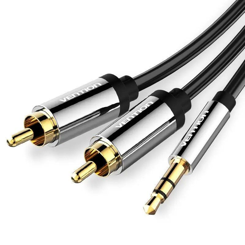 CABLE AUDIO ESTEREO JACK 3.5/M 2xRCA/M 2 M NEGRO VENTION