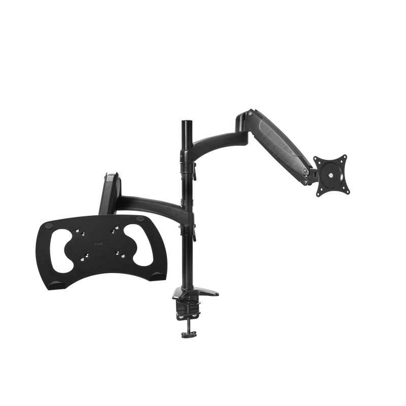 SOPORTE MESA 2 PANTALLAS PORTATIL/MONITOR MARA NEGRO TRUST