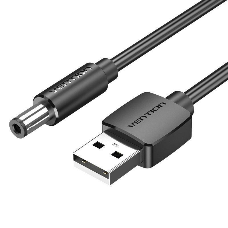 CABLE ALIMENTACION USB-A/M A DC 5.5 MM/M 1 M NEGRO VENTION