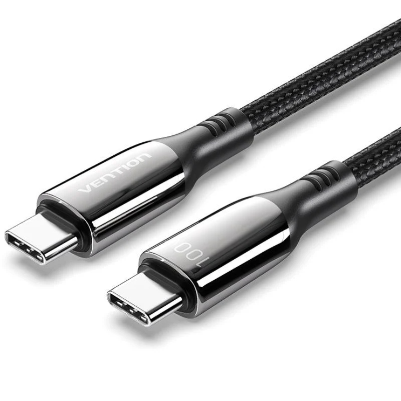CABLE 2.0 USB-C A USB-C 100W 1.2 M NEGRO VENTION
