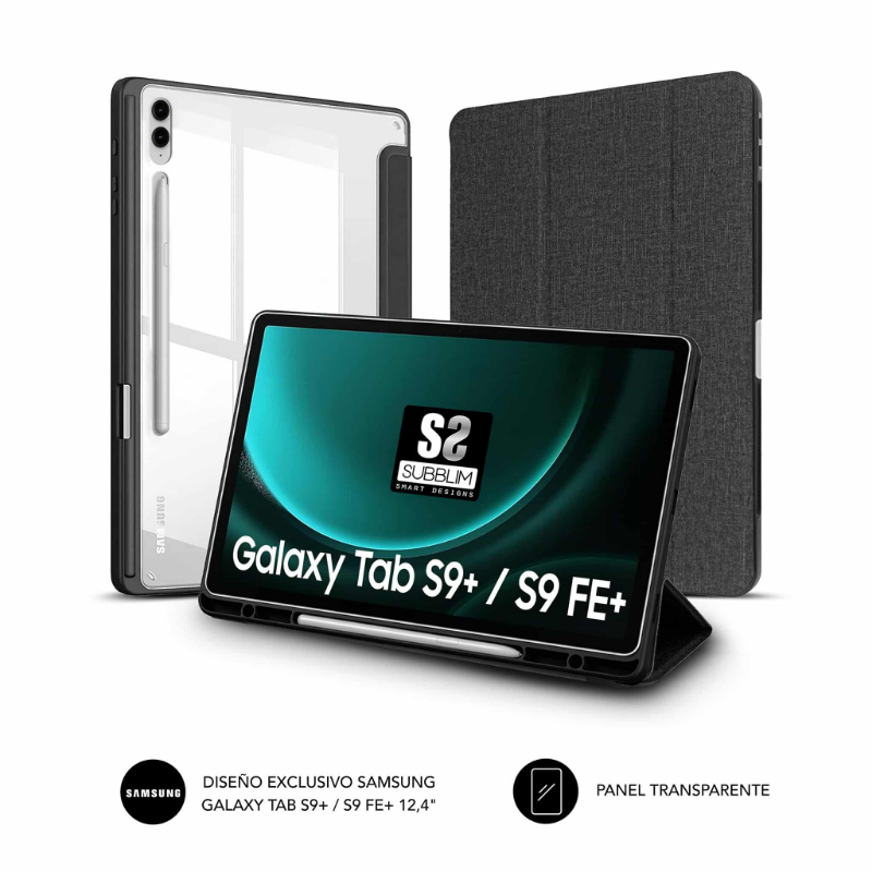 FUNDA TABLET SHOCK CASE SAMSUNG S9+/S9 FE+ 12.4" NEGRO SUBBLIM