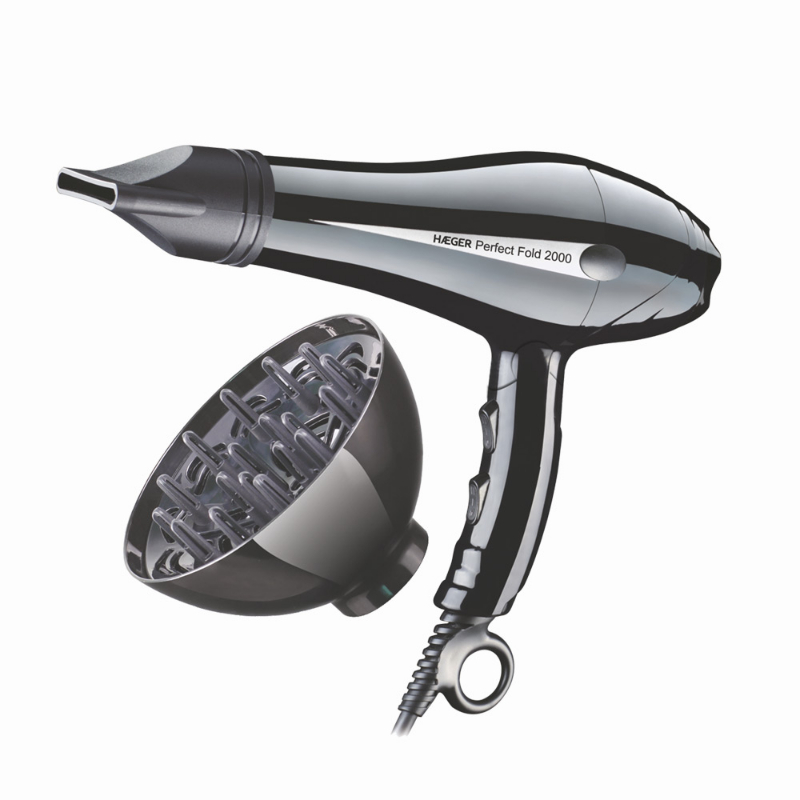 SECADOR DE PELO PERFECT GOLD 2.000W NEGRO HAEGER