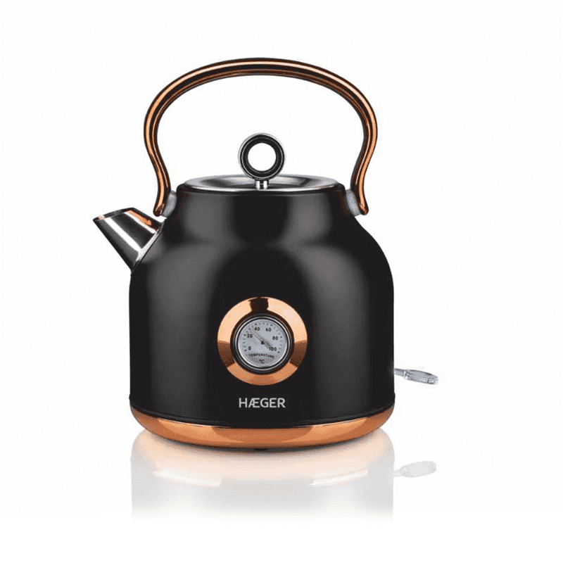 HERVIDOR ELECTRICO ART DECO 1.7L 2200W NEGRO INOX HAEGER