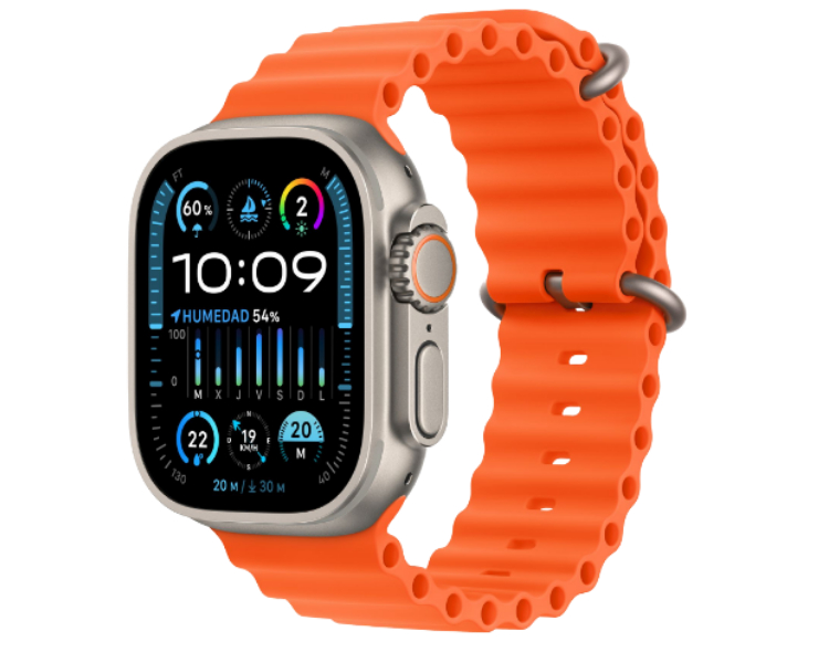 APPLE WATCH ULTRA 2 CAJA TITANIO GPS+CELL 49mm CORREA OCEAN ORANGE