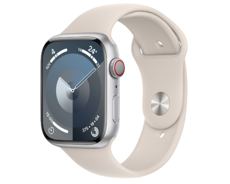 APPLE WATCH SERIES 9 CAJA ALUMINIO GPS+CELL 45mm CORREA DEPORTIVA STARLIGHT M/L
