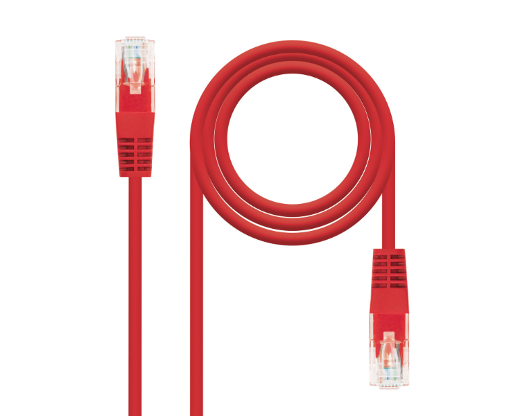CABLE DE RED LATIGUILLO CRUZADO RJ45 CAT.5E UTP AWG24 1 M ROJO NANOCABLE