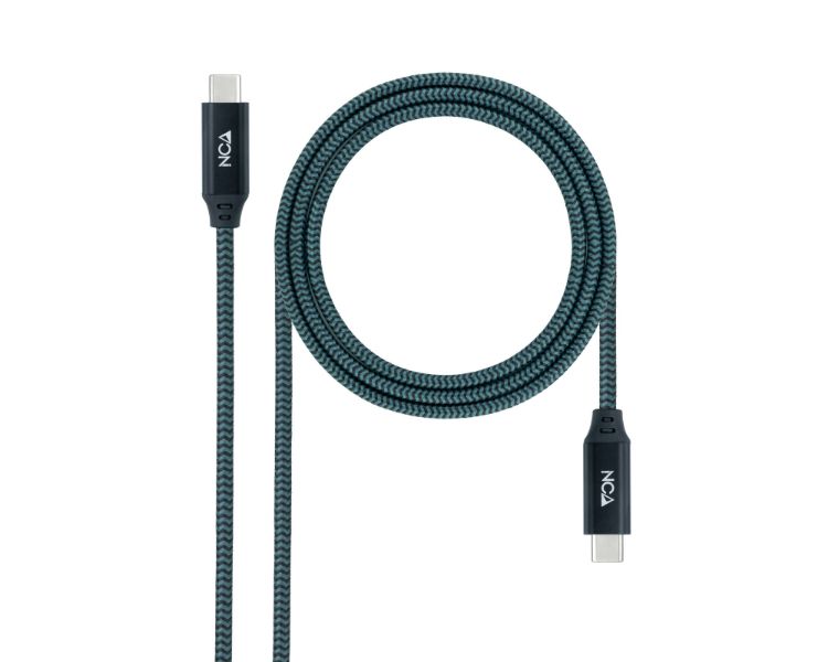 CABLE TYPE-C A TYPE-C USB 3.2 GRIS/NEGRO 1.5M NANOCABLE
