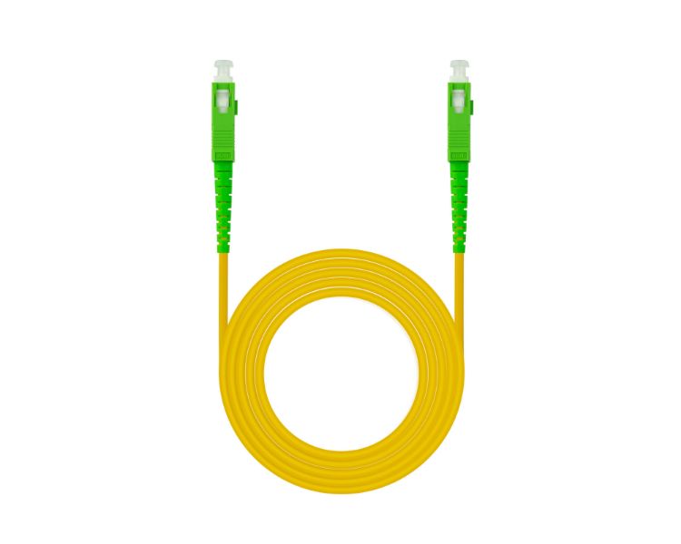 CABLE DE FIBRA OPTICA SC/APC A SC/APC SIMPLEX LSZH 10 M AMARILLO NANOCABLE