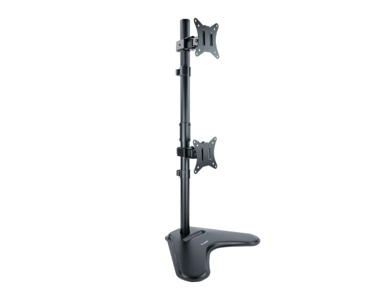 SOPORTE MESA 2 PANTALLAS VERTICALES GIRATORIO E INCLINABLE 17''-32'' NEGRO TOOQ