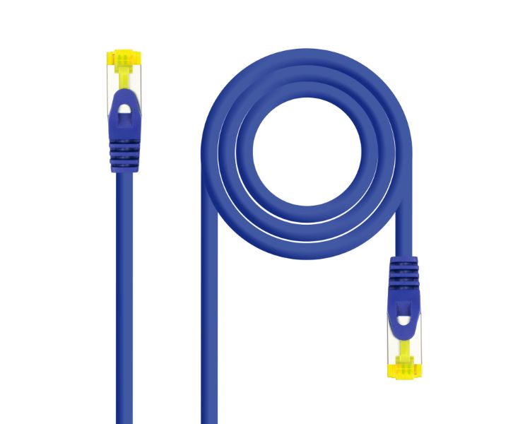 CABLE DE RED LATIGUILLO RJ45 SFTP CAT6A AWG26 0.25 M AZUL NANOCABLE