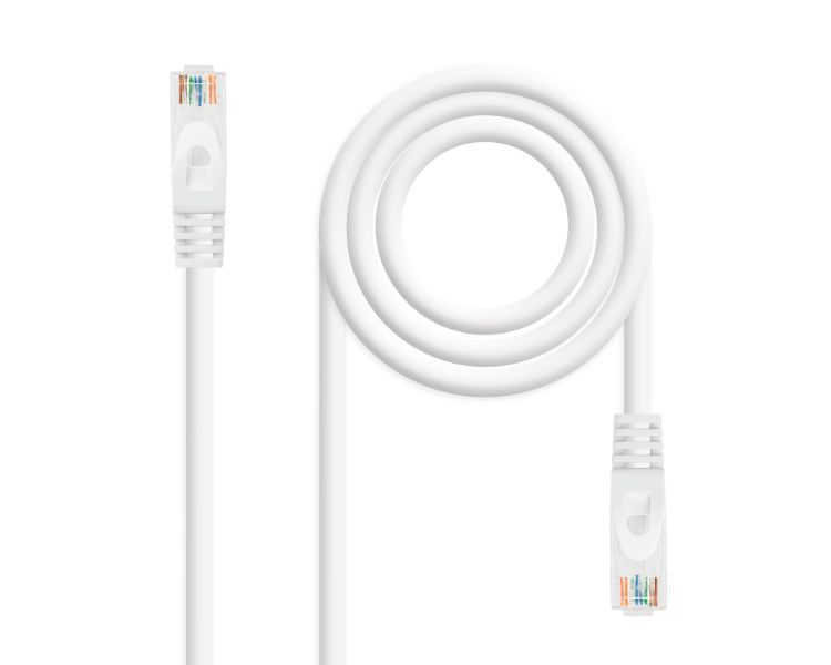 CABLE DE RED LATIGUILLO RJ45 UTP CAT6A AWG24 LSZH 0.25 M BLANCO NANOCABLE