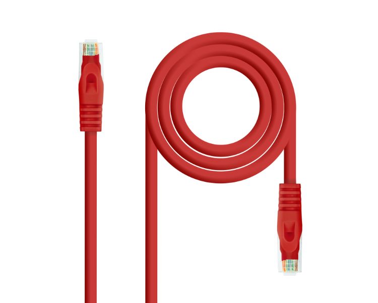 CABLE DE RED LATIGUILLO RJ45 UTP CAT6A AWG24 LSZH 0.30 M ROJO NANOCABLE