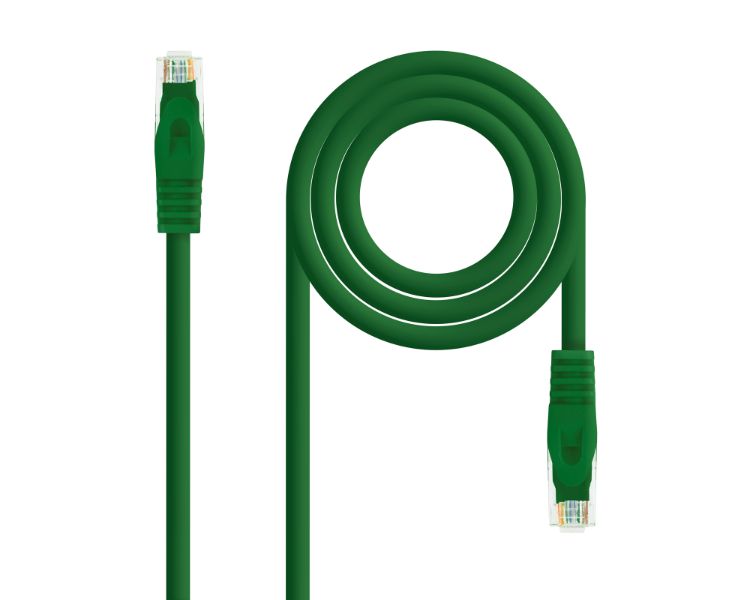 CABLE DE RED LATIGUILLO RJ45 UTP CAT6A AWG24 LSZH 0.25 M VERDE NANOCABLE