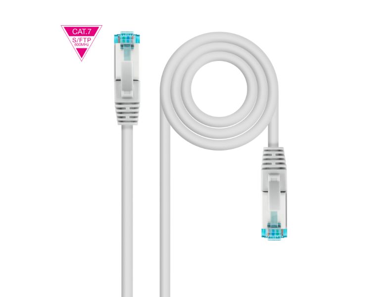 CABLE DE RED LATIGUILLO 600MHZ LSZH SFTP PIMF CAT7 AWG26 10 M GRIS NANOCABLE