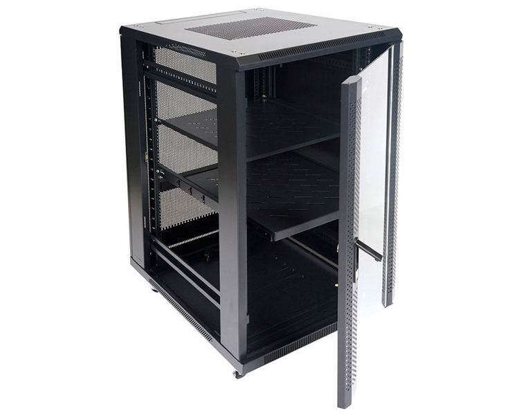 ARMARIO DE SUELO RACK 19´´ 22U 800x800 PUERTA DOBLE PERFORADA