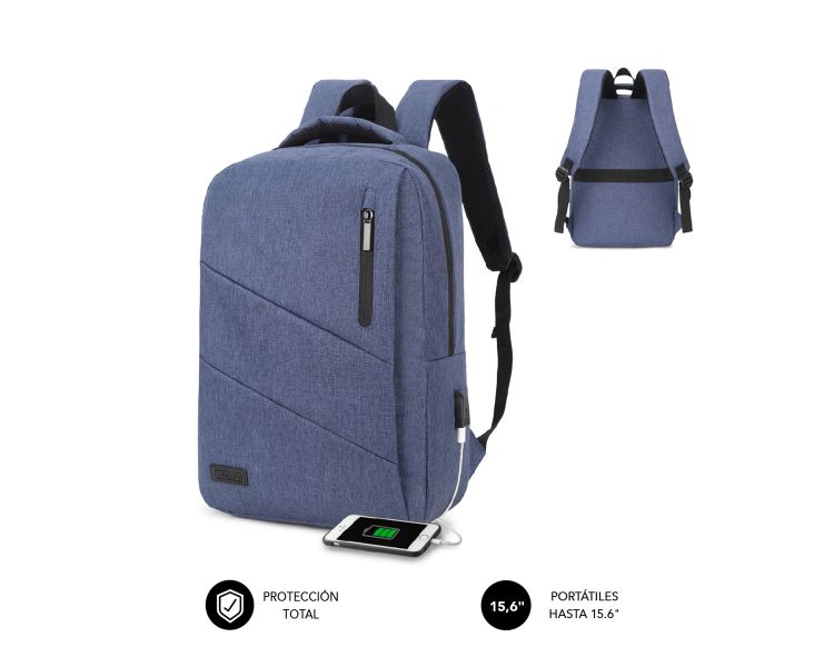MOCHILA CITY BACKPACK 15.6" AZUL SUBBLIM