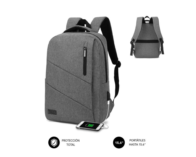 MOCHILA CITY BACKPACK 15.6" GRIS SUBBLIM