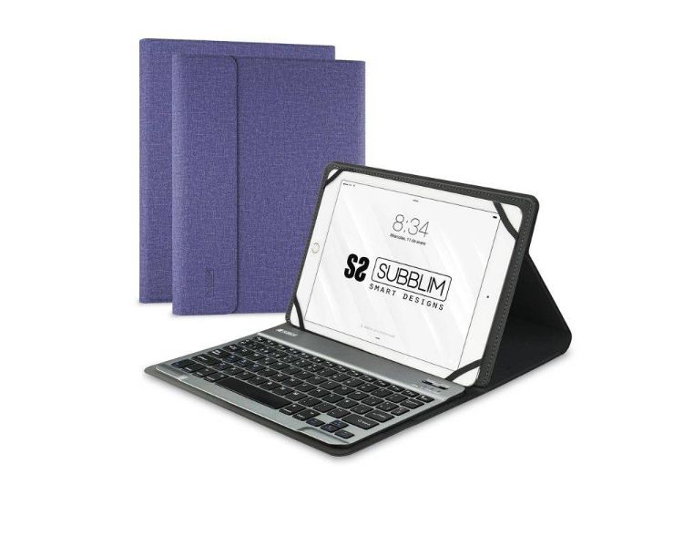 FUNDA + TECLADO TABLET KEYTAB PRO BLUETOOTH 10.1" MORADO SUBBLIM
