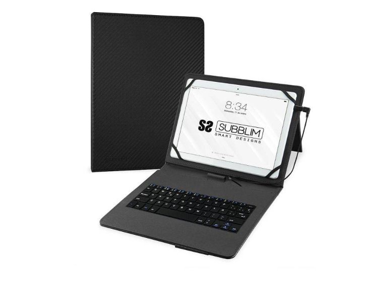FUNDA + TECLADO TABLET KEYTAB PRO USB 10.1" NEGRO SUBBLIM