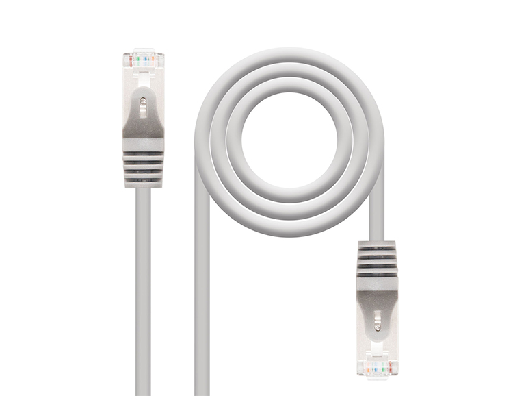 CABLE DE RED LATIGUILLO RJ45 CAT.5E FTP AWG24 2M GRIS NANOCABLE
