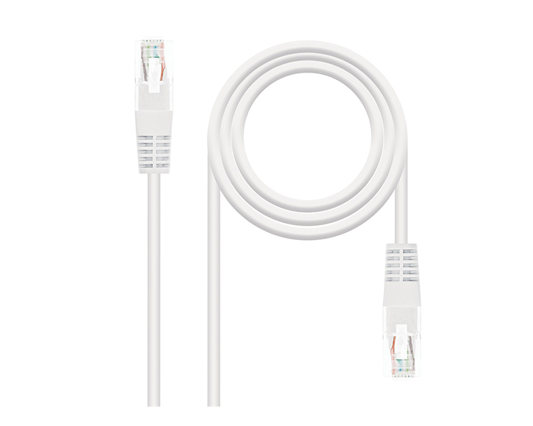 CABLE DE RED LATIGUILLO RJ45 CAT.5E UTP AWG24 1M BLANCO NANOCABLE