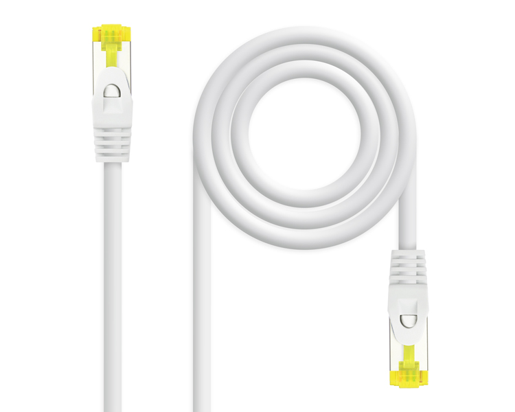 CABLE DE RED LATIGUILLO RJ45 SFTP CAT6A AWG26 2 M BLANCO NANOCABLE