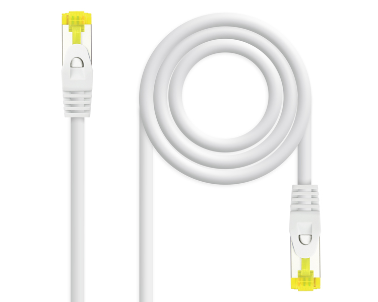 CABLE DE RED LATIGUILLO RJ45 SFTP CAT6A AWG26 0.5 M BLANCO NANOCABLE
