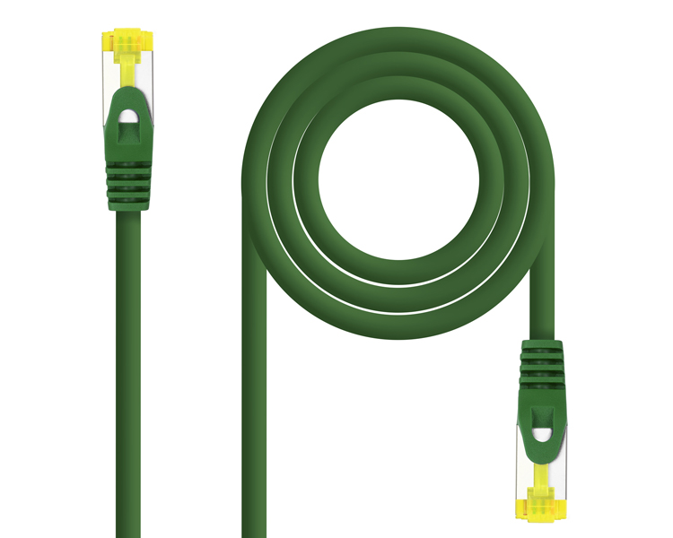 CABLE DE RED LATIGUILLO RJ45 SFTP CAT6A AWG26 0.5 M VERDE NANOCABLE