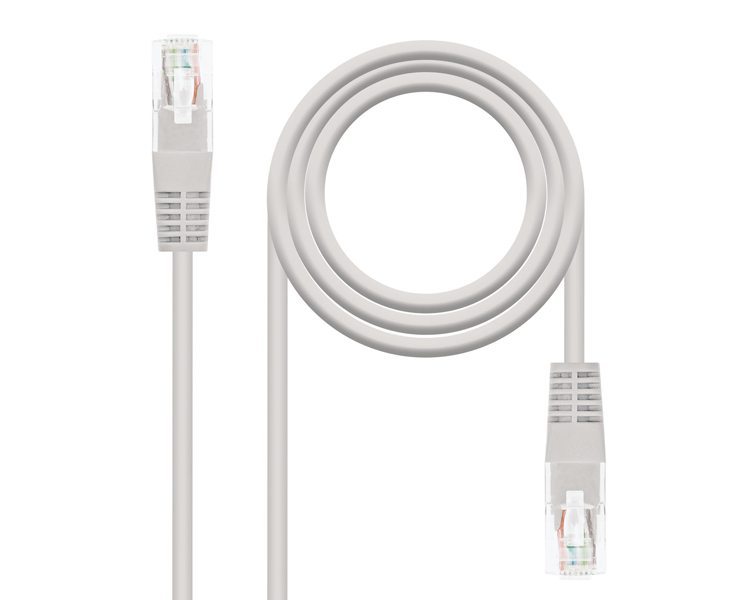 CABLE DE RED LATIGUILLO RJ45 CAT.5E UTP AWG24 1.5 M GRIS NANOCABLE