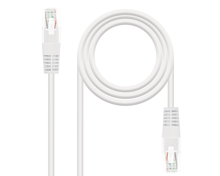 CABLE DE RED LATIGUILLO RJ45 CAT.5E UTP AWG24 2M BLANCO NANOCABLE