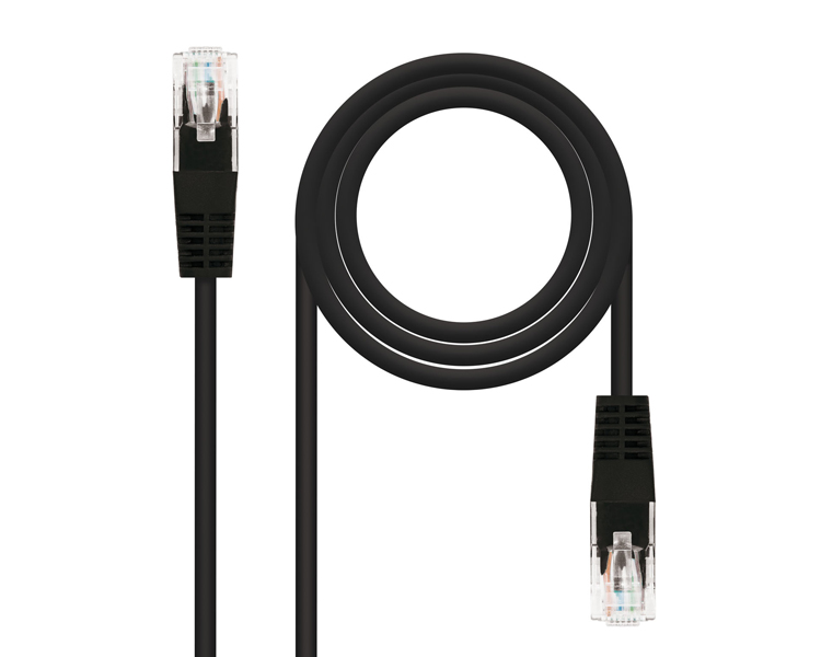CABLE DE RED LATIGUILLO RJ45 CAT.5E UTP AWG24 3 M NEGRO NANOCABLE