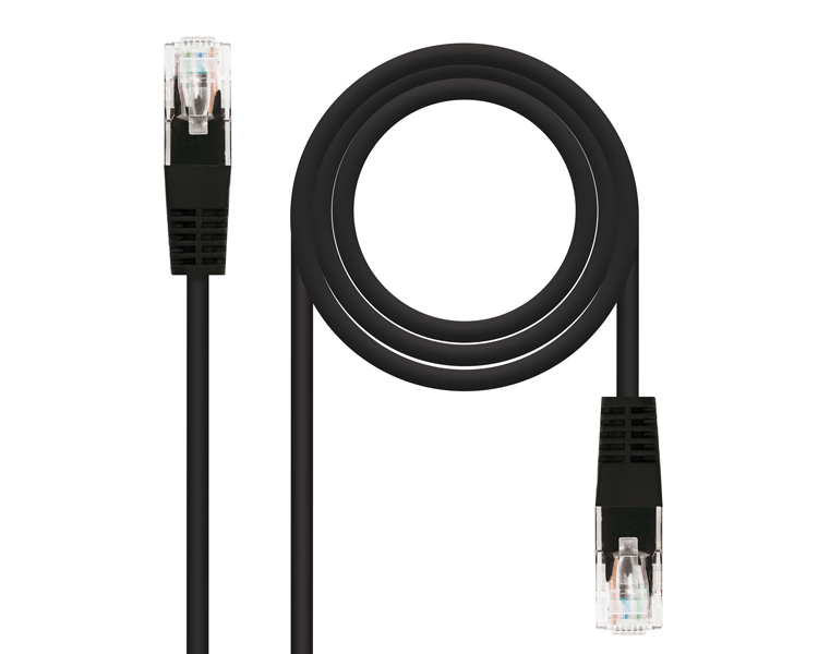 CABLE DE RED LATIGUILLO RJ45 UTP CAT6 AWG24 0.5 M NEGRO NANOCABLE