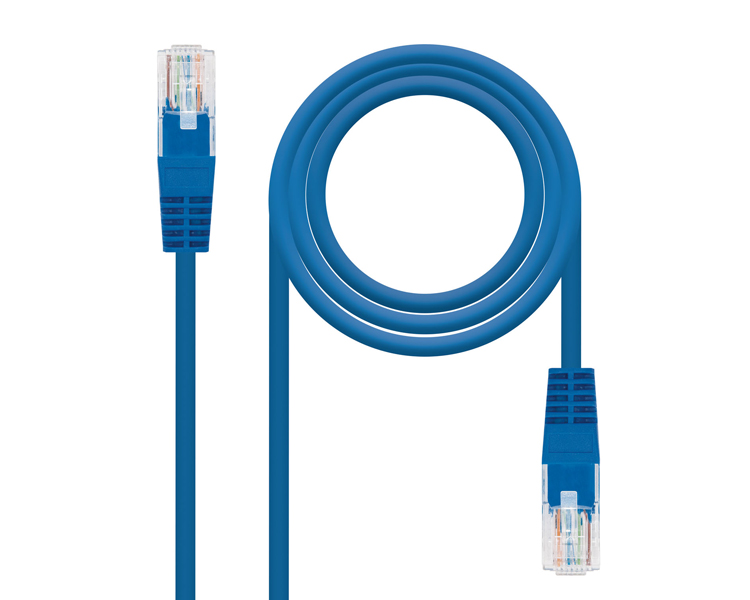 CABLE DE RED LATIGUILLO RJ45 UTP CAT6 AWG24 0.5 M AZUL NANOCABLE