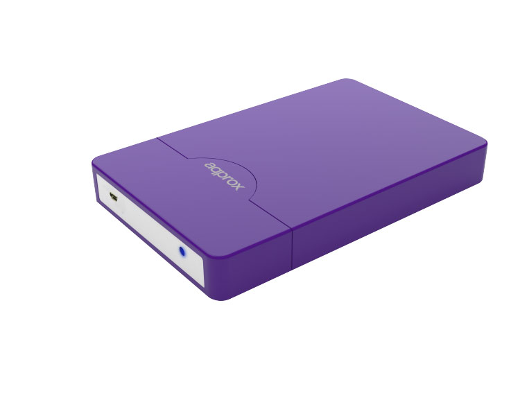 CAJA EXTERNA USB 2.5" SATA SCREWLESS MORADO APPROX