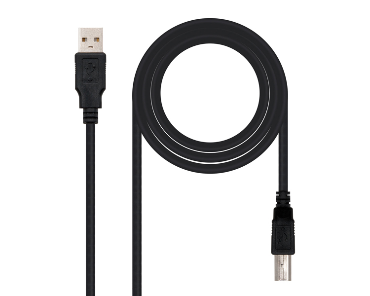 CABLE DE CONEXION USB TIPO NEGRO A-B 1.8 M NANOCABLE