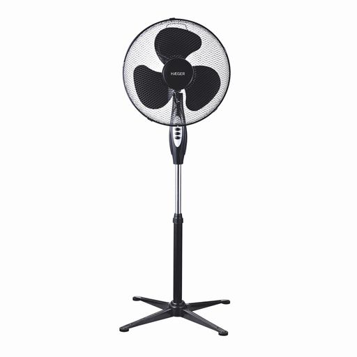 [44846] VENTILADOR DE PIE CROSS WIND NEGRO HAEGER