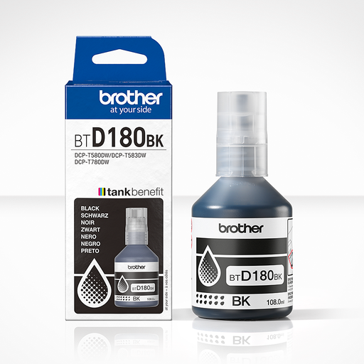 [44826] CARTUCHO BOTELLA TINTA NEGRO BTD180BK BROTHER