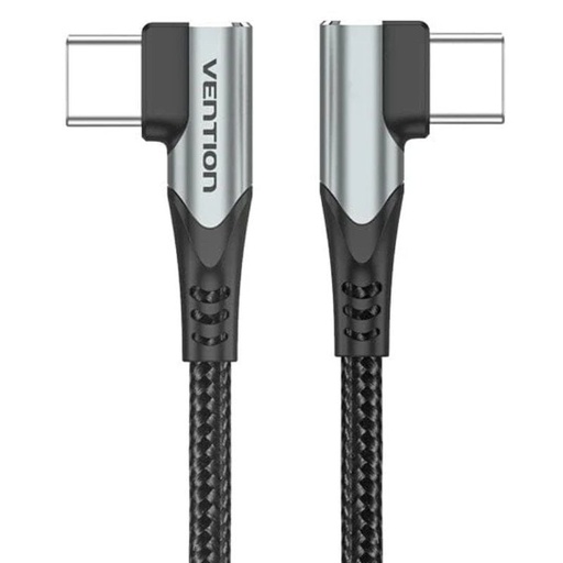 [44788] CABLE USB-C/M A USB-C/M ANGULO RECTO 0.50 M 100W GRIS VENTION