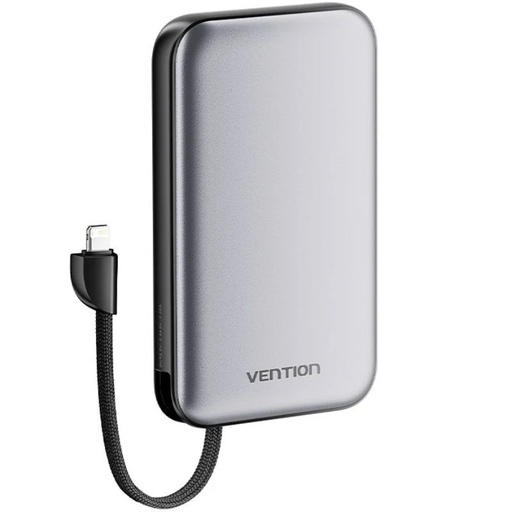 [44333] POWER BANK 10000mAh 20W WIRELESS + CABLE TYPE-C/LIGHTNING NEGRO VENTION